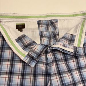 Greg Norman For Tasso Elba Golf Shorts Mens 40 Blue &‎ Wht Plaid W Red July 4th